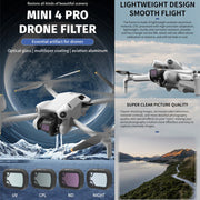 For DJI Mini 4 Pro JSR KB Series Drone Camera Lens Filter, Filter:3 in 1 CPL ND8 ND16