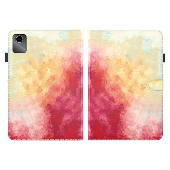 For Lenovo Tab M11 / Xiaoxin Pad 11 2024 Watercolor Pattern Flip Leather Tablet Case(Spring Cherry)