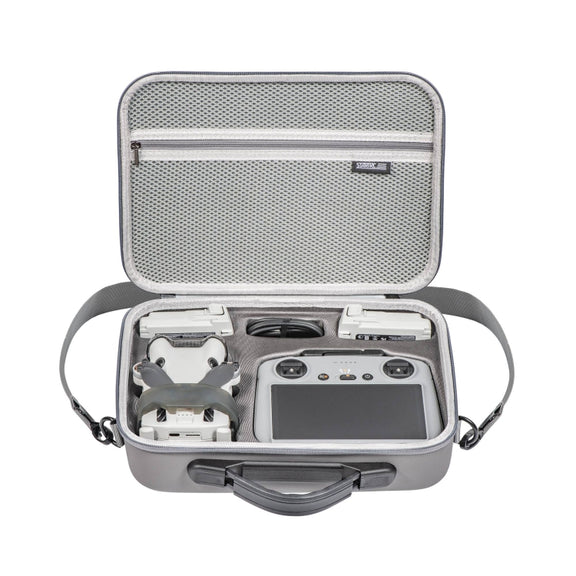 For DJI Mini 4 Pro / RC with Screen Standard STARTRC Shoulder Storage Bag PU Handbag(Grey)