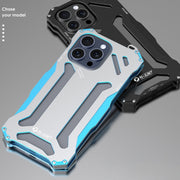 For iPhone 15 R-JUST RJ17 Shockproof Armor Metal Phone Case(Blue)