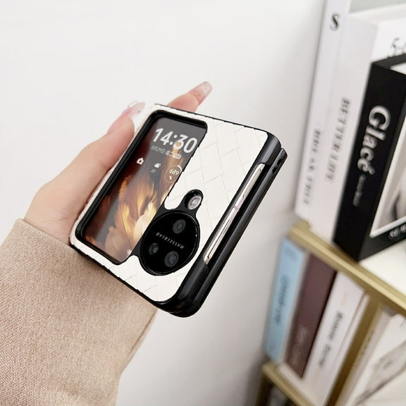 For OPPO Find N3 Flip Woven Texture Shockproof Phone Case(Black)