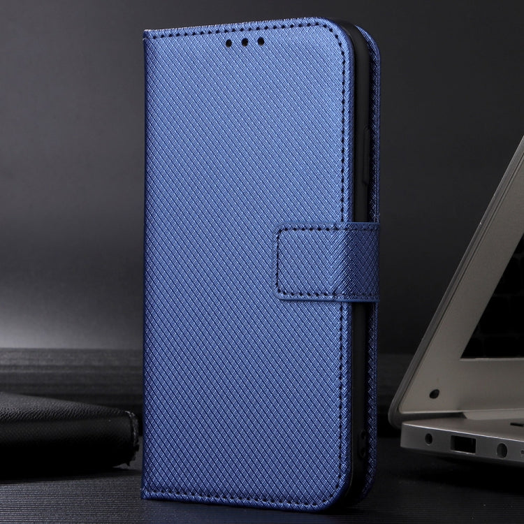 For iPhone 16 Plus Diamond Texture Leather Phone Case(Blue)