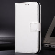 For iPhone 16 Diamond Texture Leather Phone Case(White)