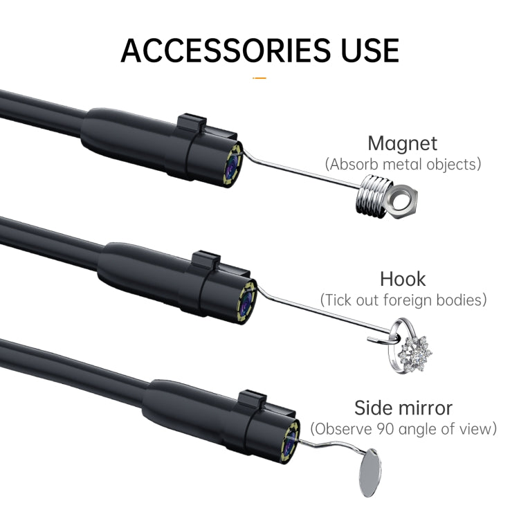 P200 8mm Side Lenses Integrated Industrial Pipeline Endoscope with 4.3 inch Screen, Spec:2m Tube