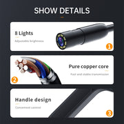 P200 8mm Front Lenses Detachable Industrial Pipeline Endoscope with 4.3 inch Screen, Spec:5m Tube