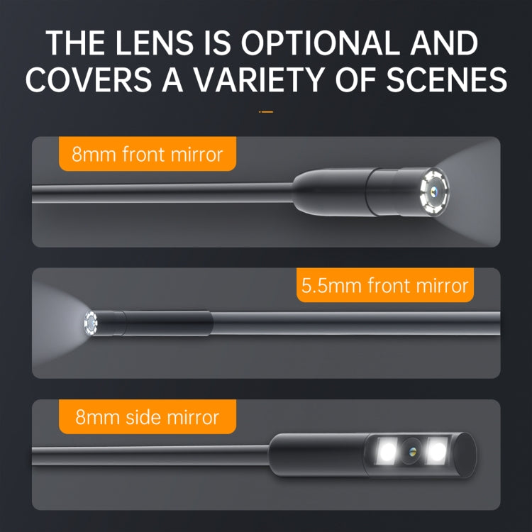 P200 8mm Front Lenses Detachable Industrial Pipeline Endoscope with 4.3 inch Screen, Spec:5m Tube