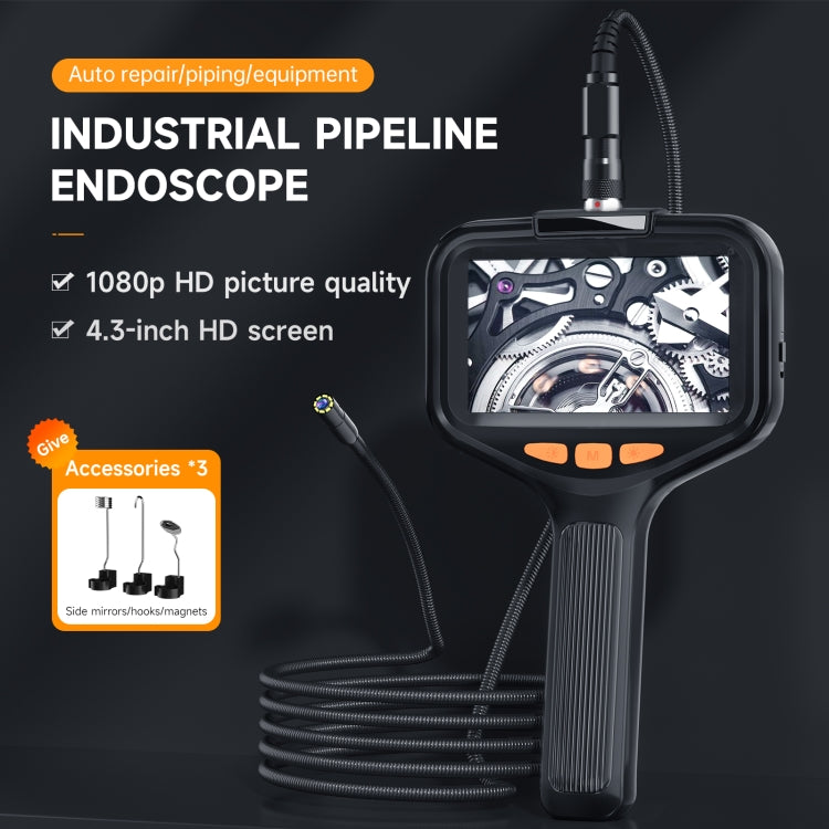 P200 8mm Front Lenses Detachable Industrial Pipeline Endoscope with 4.3 inch Screen, Spec:3m Soft Tube