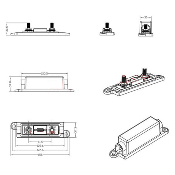 3 in 1 ANL Car Audio Modified Fuse Holder with 200A Fuse, Current:400A