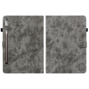 For Lenovo Tab P12 Tiger Pattern Flip Leather Tablet Case(Grey)