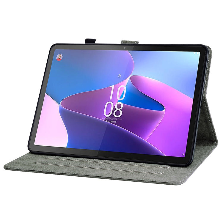 For Lenovo Tab P12 Tiger Pattern Flip Leather Tablet Case(Purple)