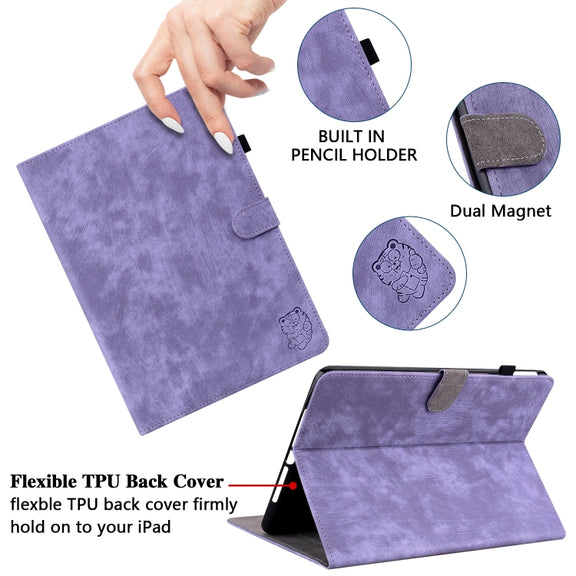 For Lenovo Tab P12 Tiger Pattern Flip Leather Tablet Case(Purple)