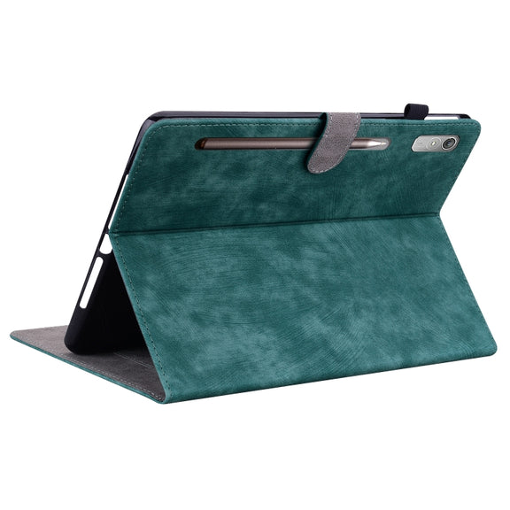 For Lenovo Tab P12 Tiger Pattern Flip Leather Tablet Case(Dark Green)