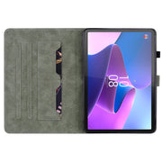 For Lenovo Tab P12 Tiger Pattern Flip Leather Tablet Case(Dark Blue)