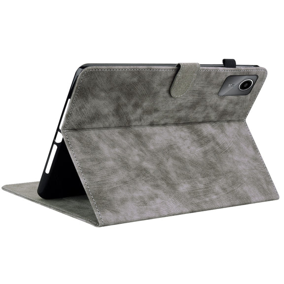For Lenovo Tab M11/Xiaoxin Pad 11 2024 Tiger Pattern Flip Leather Tablet Case(Grey)