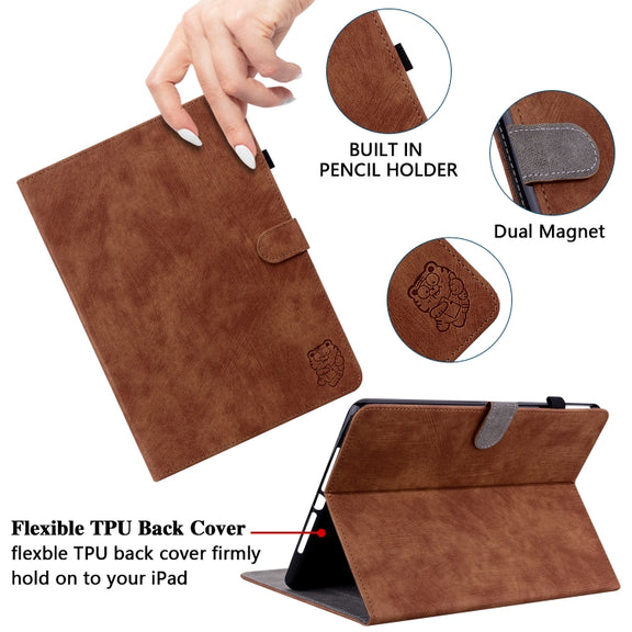 For Lenovo Tab M11/Xiaoxin Pad 11 2024 Tiger Pattern Flip Leather Tablet Case(Brown)