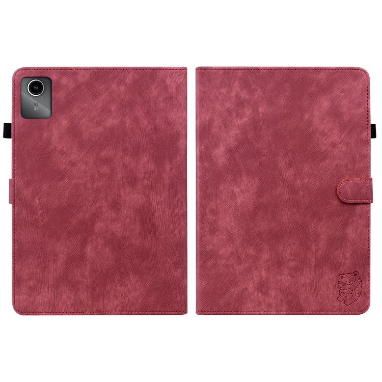 For Lenovo Tab M11/Xiaoxin Pad 11 2024 Tiger Pattern Flip Leather Tablet Case(Red)