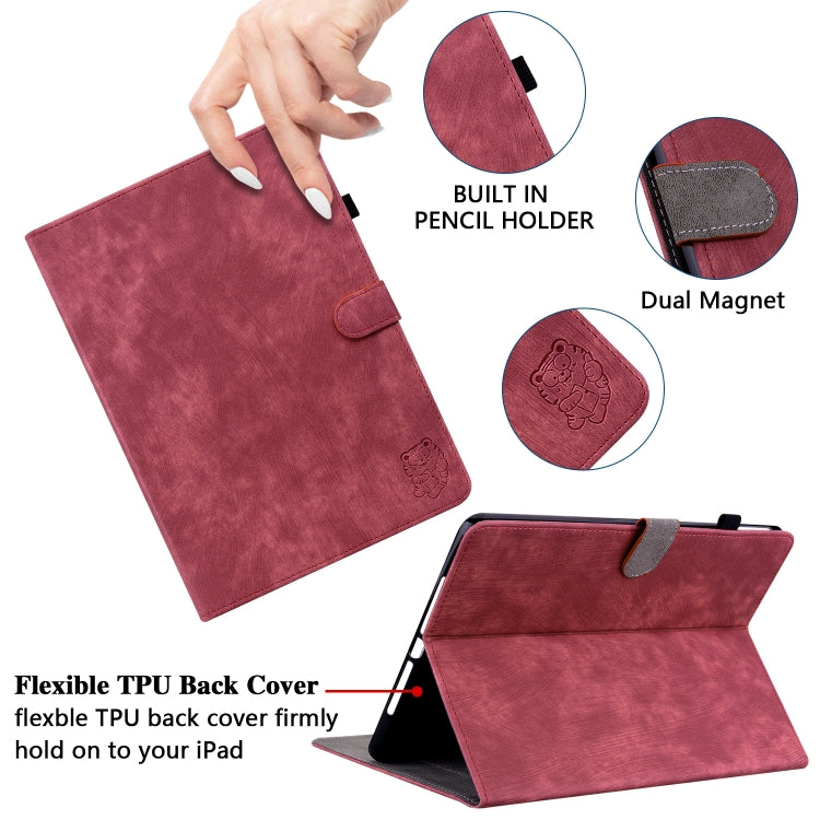 For Lenovo Tab M11/Xiaoxin Pad 11 2024 Tiger Pattern Flip Leather Tablet Case(Red)