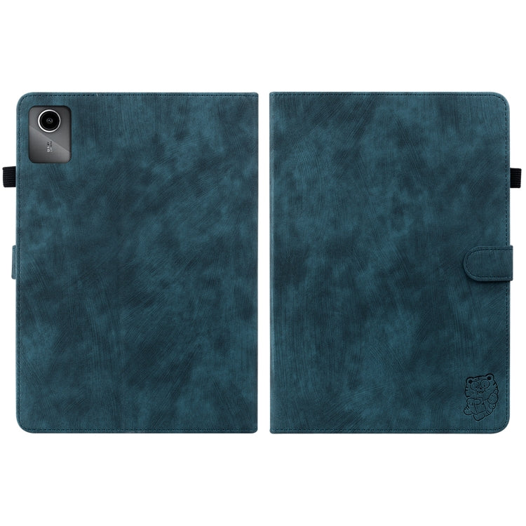 For Lenovo Tab M11/Xiaoxin Pad 11 2024 Tiger Pattern Flip Leather Tablet Case(Dark Blue)