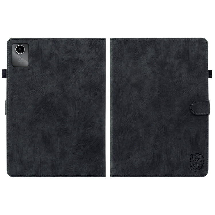 For Lenovo Tab M11/Xiaoxin Pad 11 2024 Tiger Pattern Flip Leather Tablet Case(Black)