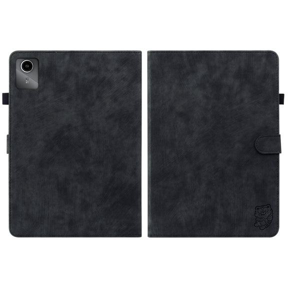 For Lenovo Tab M11/Xiaoxin Pad 11 2024 Tiger Pattern Flip Leather Tablet Case(Black)