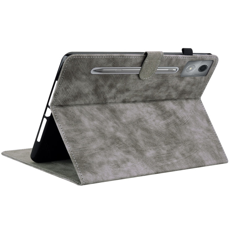 For Lenovo Tab P12 Pro 12.7 2025 Tiger Pattern Flip Leather Tablet Case(Grey)