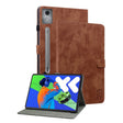 For Lenovo Tab P12 Pro 12.7 2025 Tiger Pattern Flip Leather Tablet Case(Brown) - Lenovo by PMC TechLife | Online Shopping South Africa | PMC TechLife | Buy Now Pay Later Mobicred