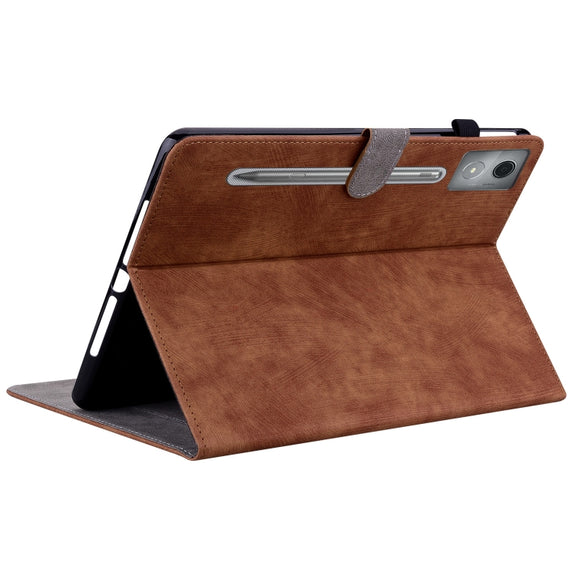 For Lenovo Tab P12 Pro 12.7 2025 Tiger Pattern Flip Leather Tablet Case(Brown)