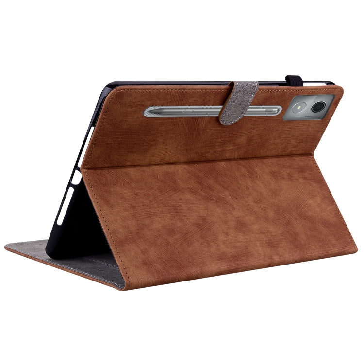 For Lenovo Tab P12 Pro 12.7 2025 Tiger Pattern Flip Leather Tablet Case(Brown)