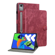 For Lenovo Tab P12 Pro 12.7 2025 Tiger Pattern Flip Leather Tablet Case(Red)