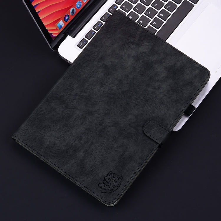 For Lenovo Tab P12 Pro 12.7 2025 Tiger Pattern Flip Leather Tablet Case(Black)