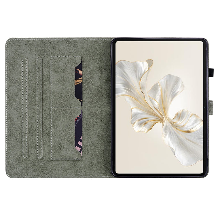 For Honor Pad 9 12.1 Embossed Tiger Pattern Leather Tablet Case(Grey)