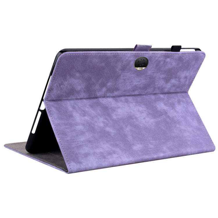For Honor Pad 9 12.1 Embossed Tiger Pattern Leather Tablet Case(Purple)
