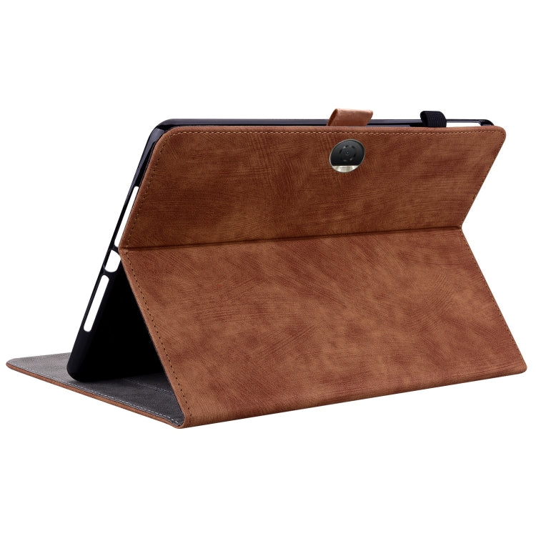 For Honor Pad 9 12.1 Embossed Tiger Pattern Leather Tablet Case(Brown)