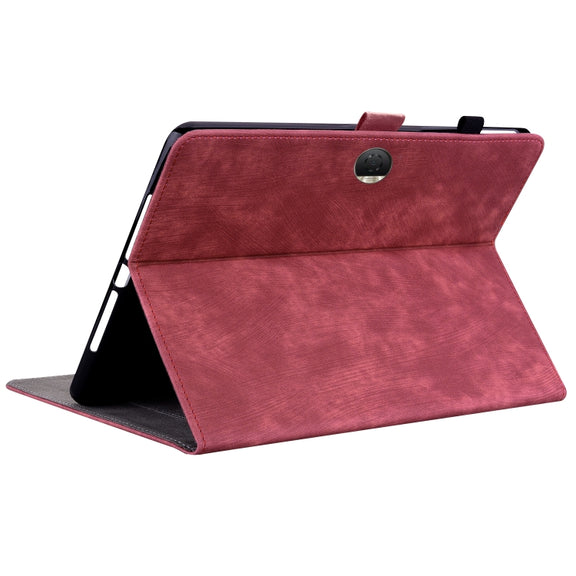 For Honor Pad 9 12.1 Embossed Tiger Pattern Leather Tablet Case(Red)