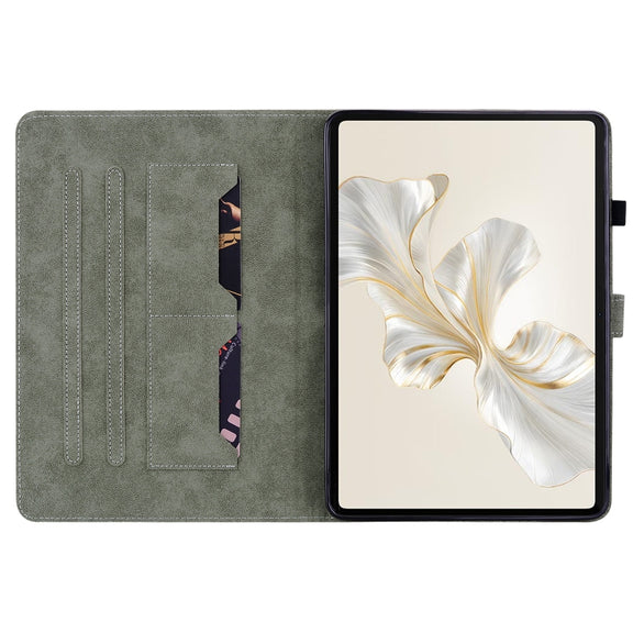 For Honor Pad 9 12.1 Embossed Tiger Pattern Leather Tablet Case(Black)