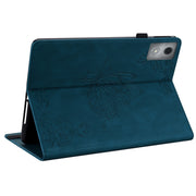 For Lenovo Tab K11 Plus Butterfly Flower Embossed Leather Tablet Case(Blue)