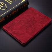 For Lenovo Tab K11 Plus Butterfly Flower Embossed Leather Tablet Case(Red)