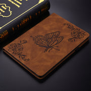 For Lenovo Tab K11 Plus Butterfly Flower Embossed Leather Tablet Case(Brown)