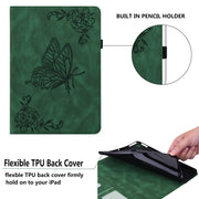 For Honor Pad X8 Pro/X9 Butterfly Flower Embossed Leather Tablet Case(Green)
