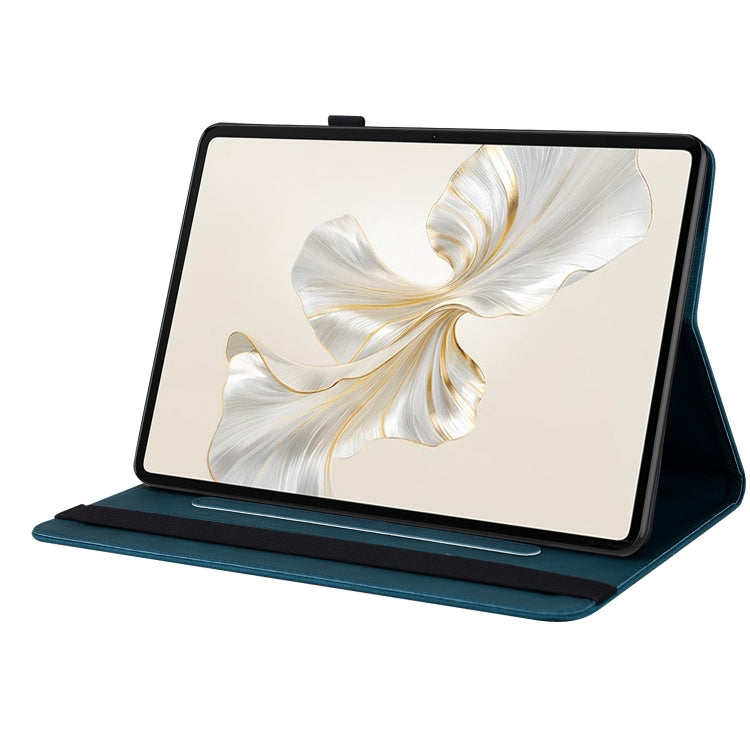 For Honor Pad 9 12.1 Butterfly Flower Embossed Leather Tablet Case(Blue)