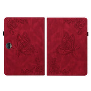 For Honor Pad 9 12.1 Butterfly Flower Embossed Leather Tablet Case(Red)