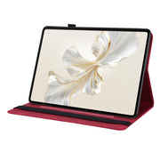 For Honor Pad 9 12.1 Butterfly Flower Embossed Leather Tablet Case(Red)