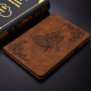For Honor Pad 9 12.1 Butterfly Flower Embossed Leather Tablet Case(Brown)