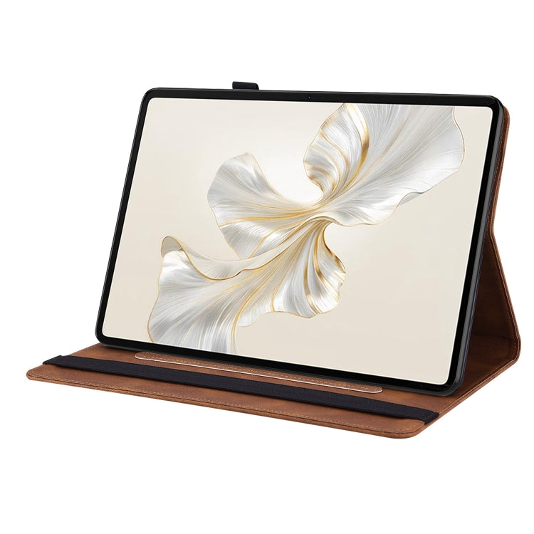 For Honor Pad 9 12.1 Butterfly Flower Embossed Leather Tablet Case(Brown)