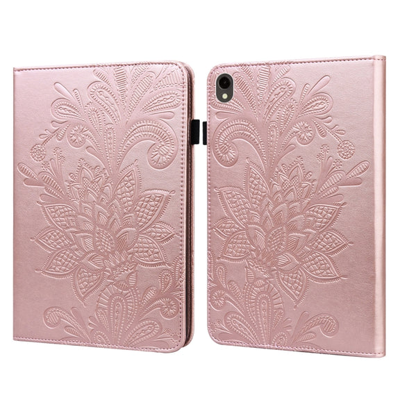 For Samsung Galaxy Tab S9 Lace Flower Embossing Pattern PU Tablet Case(Gold)