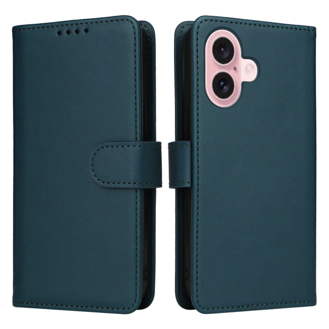 For iPhone 16 Plus BETOPNICE BN-005 2 in 1 Detachable Imitate Genuine Leather Phone Case(Blue)