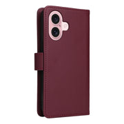 For iPhone 16 Plus BETOPNICE BN-005 2 in 1 Detachable Imitate Genuine Leather Phone Case(Wine Red)