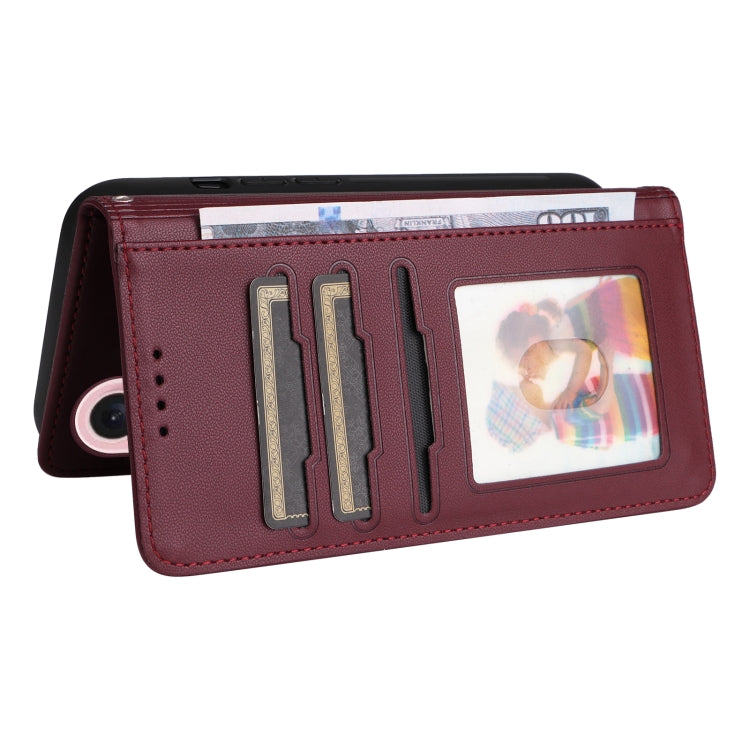 For iPhone 16 Plus BETOPNICE BN-005 2 in 1 Detachable Imitate Genuine Leather Phone Case(Wine Red)
