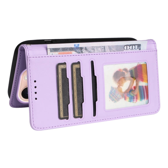 For iPhone 16 Pro BETOPNICE BN-005 2 in 1 Detachable Imitate Genuine Leather Phone Case(Light Purple)