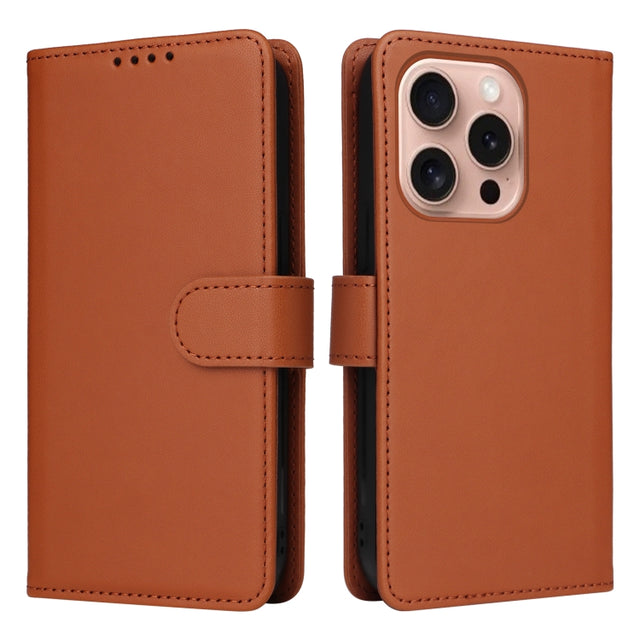 For iPhone 16 Pro BETOPNICE BN-005 2 in 1 Detachable Imitate Genuine Leather Phone Case(Brown)